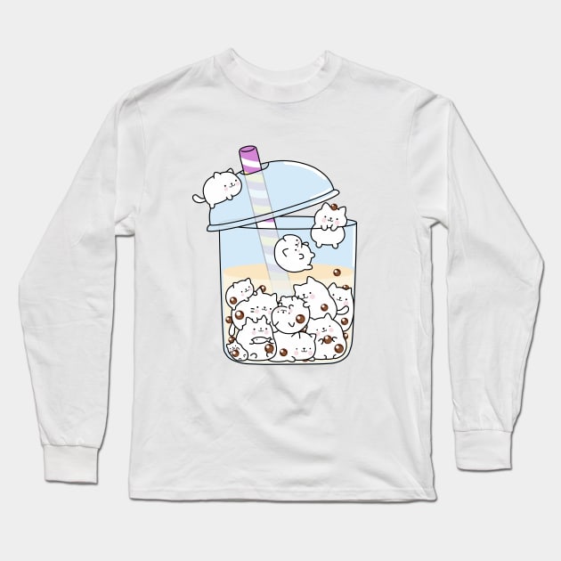 Chubby Cats Love Boba! Long Sleeve T-Shirt by SirBobalot